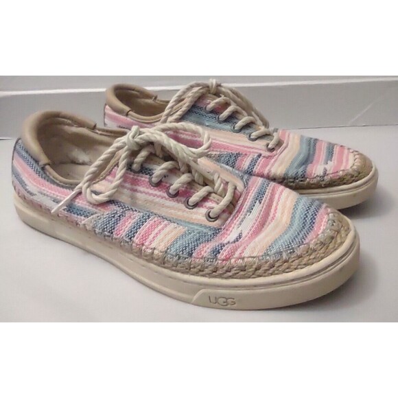 UGG Eyan Woman's Espadrille Cotton Sneakers Size 9 Preppy Beach - Picture 1 of 8